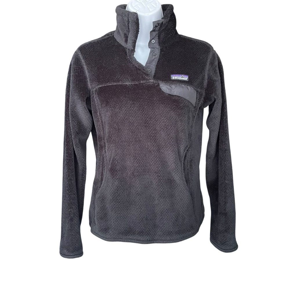 Patagonia Re-Tool Half-Snap Fleece Snap Pullover Black Women's XS